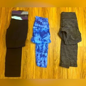 3 pairs of Lululemon leggings. Sizes 0-2.
